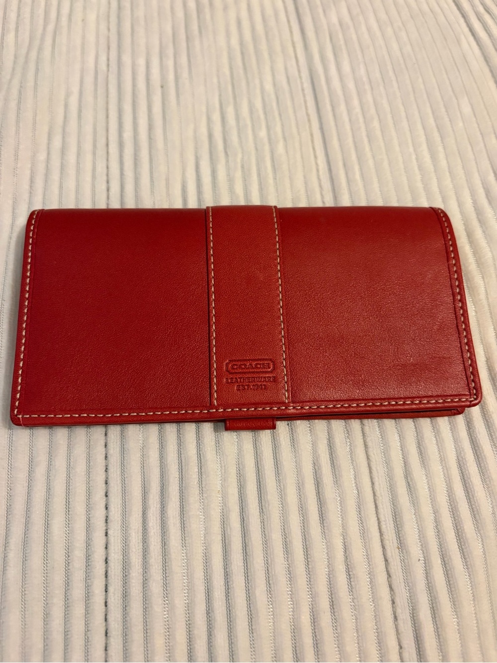 Coach Red Leather Continental Card Holder Wallet